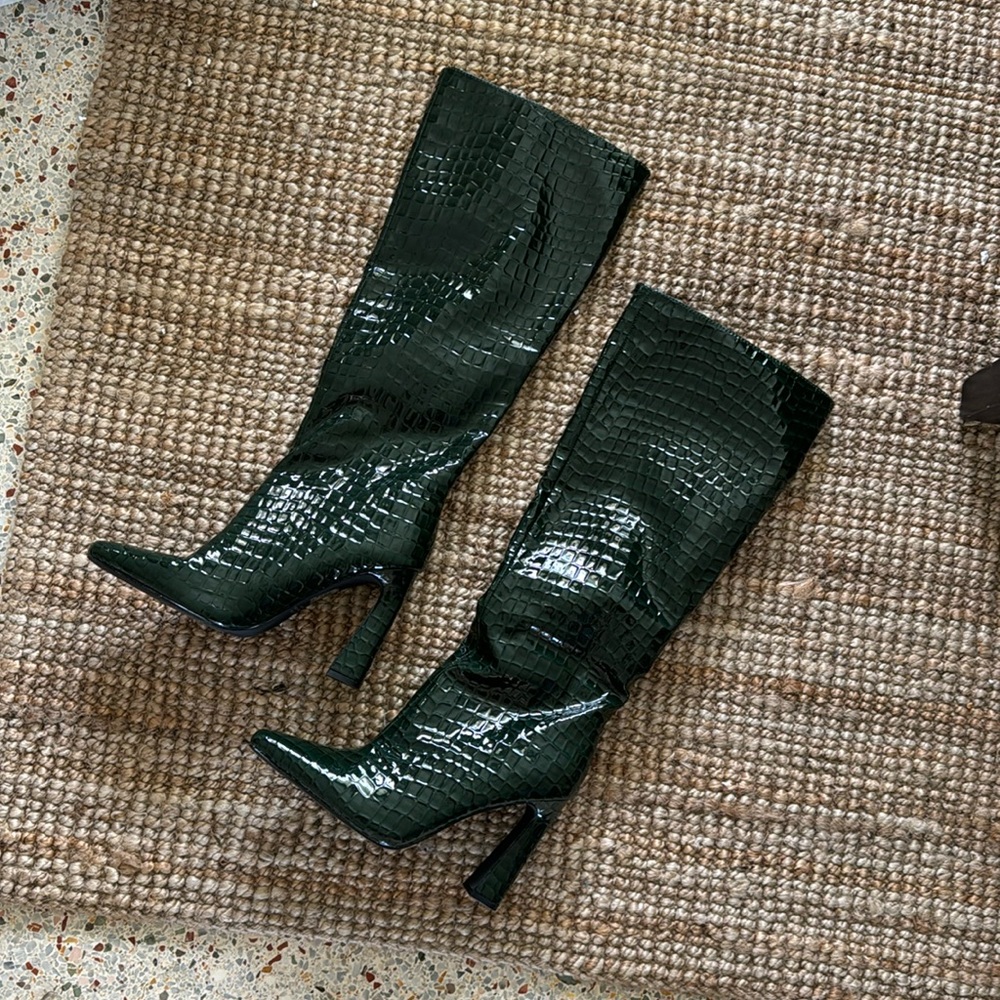 Green Leather Boots
